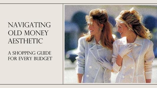 Feature Image for article "Navigating Old Money Aesthetic: A Shopping Guide for Every Budget" featuring two stylish women in elegant, vintage-inspired white coats.