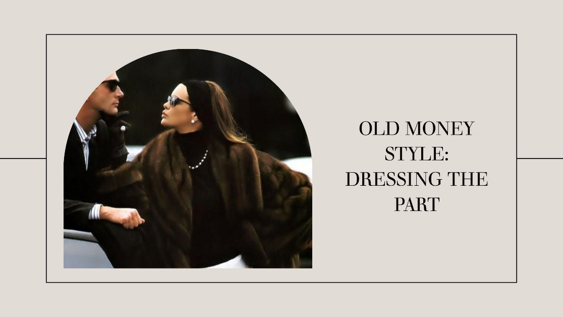 Feature image for the blog post 'Old Money Style: Men's and Women's Guide to Dressing the Part', showing a young, wealthy-looking couple deeply gazing at each other, capturing the essence of old money style.