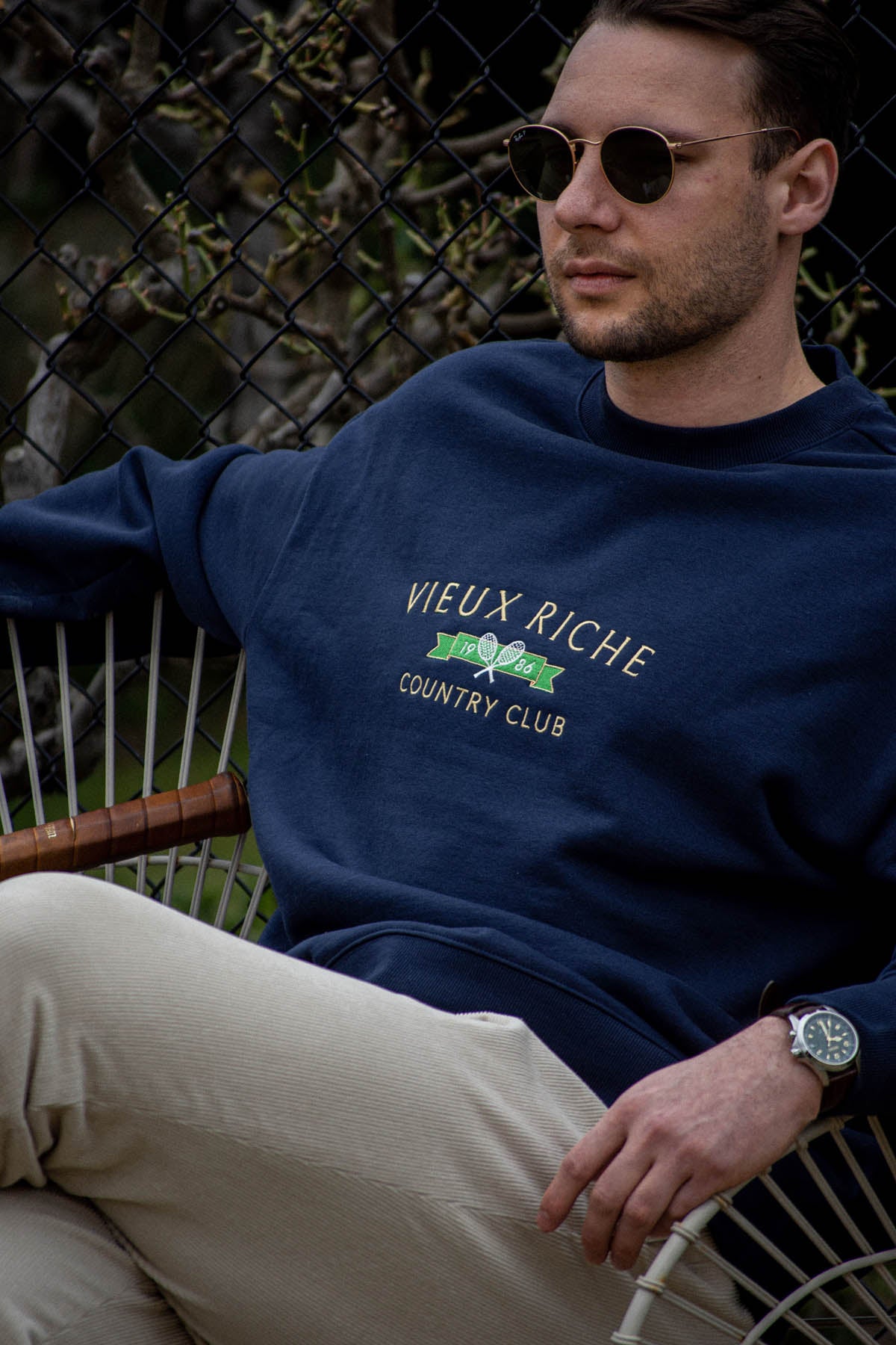 Vintage Country Club Crew - Navy – Vieux Riche