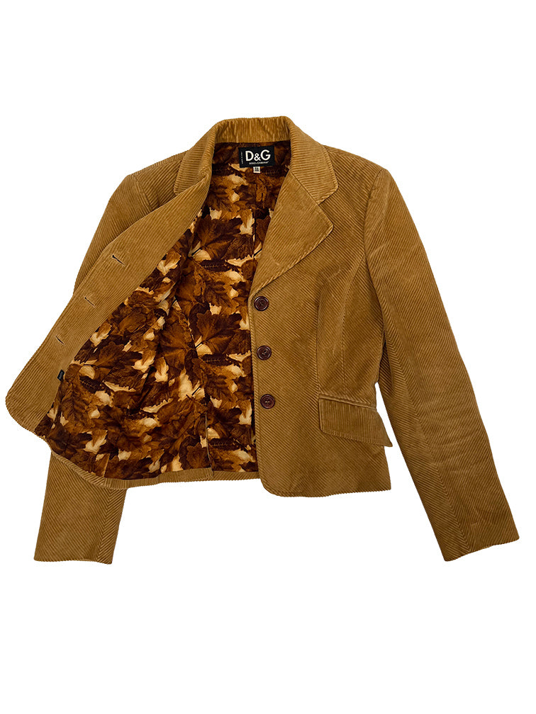 Golden Hour Corduroy Blazer by Dolce and Gabbana