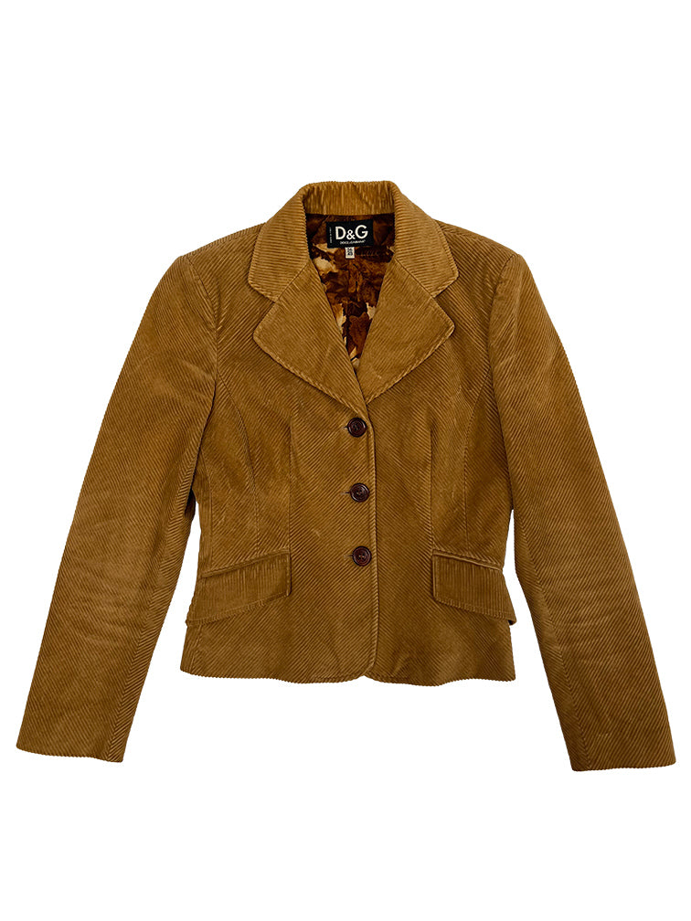 Golden Hour Corduroy Blazer by Dolce and Gabbana