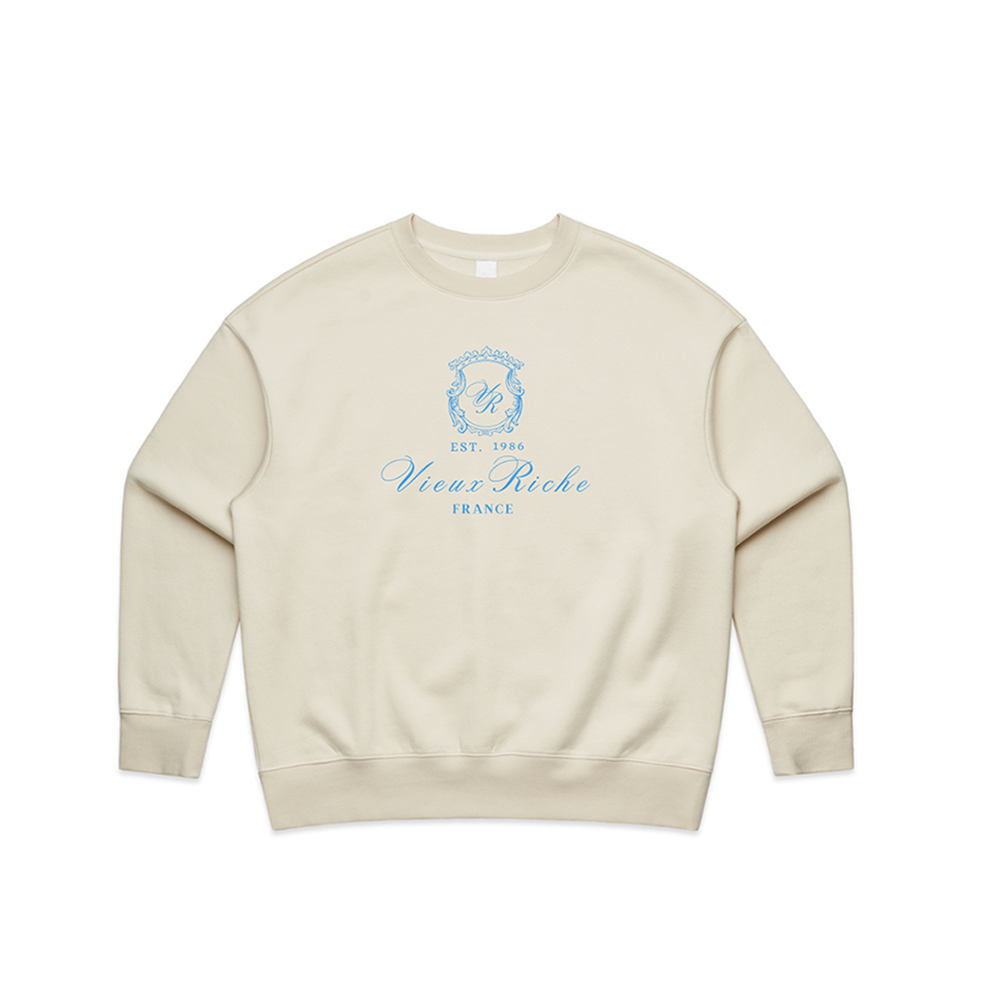 Product Image for front of Ivory Blue Legacy Luxe Crew