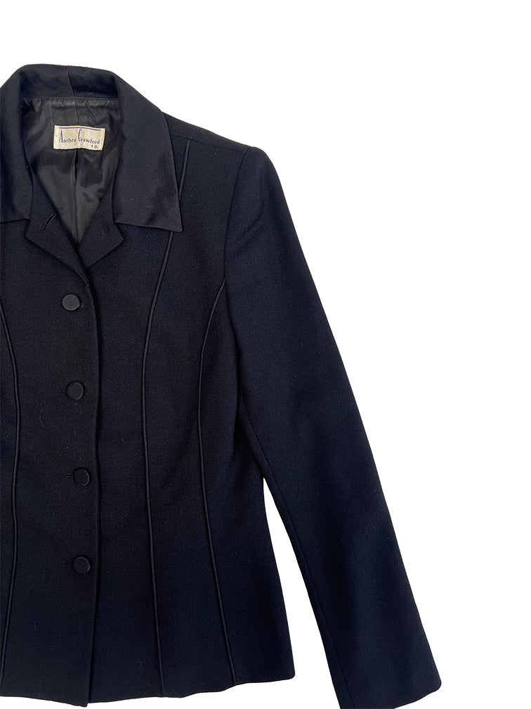 Elegant Pure Wool Blazer by Anthea Crawford