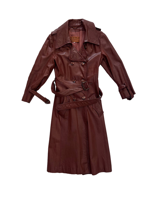 Vintage COMO Leather Trench Coat