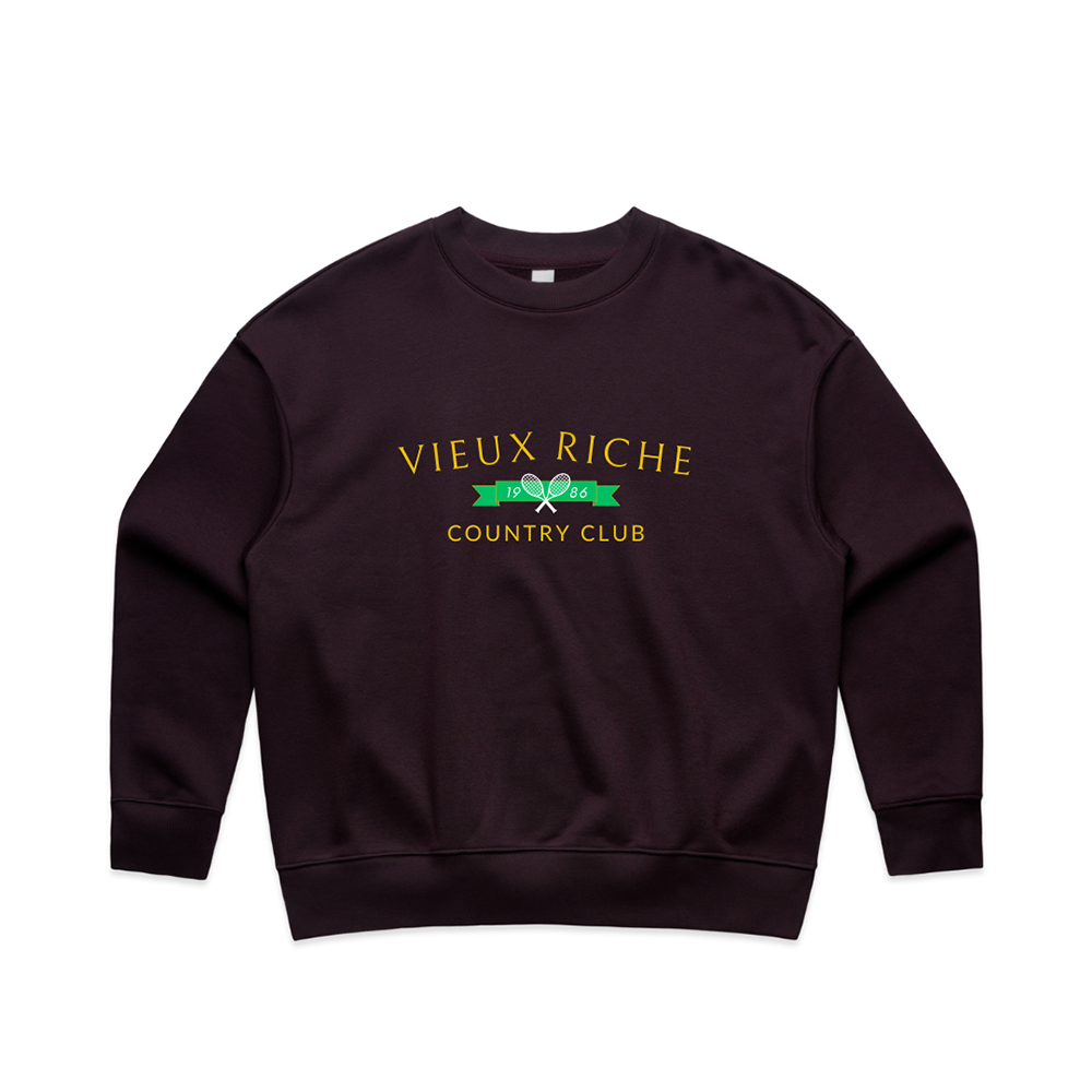 Product Image for front of Burgundy Vintage Country Club Crew Womens