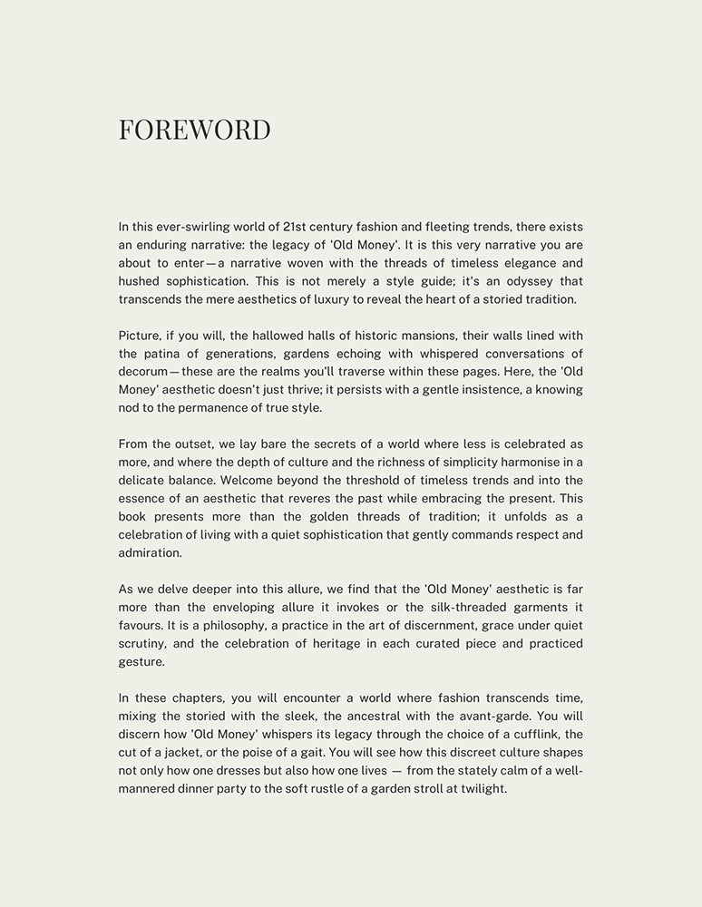 Foreword Preview of The Legacy Look eBook - Old Money Style Introduction